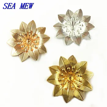 

20PCS 29mm Fashion Metal Copper Filigree Flowers Base Connectors Gold/Bronze/Silver Color Charm For Jewelry Making