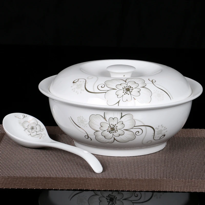 Cheap bone china soup bowl with lid bowls cutlery setsin Dinnerware Sets from Home & Garden on