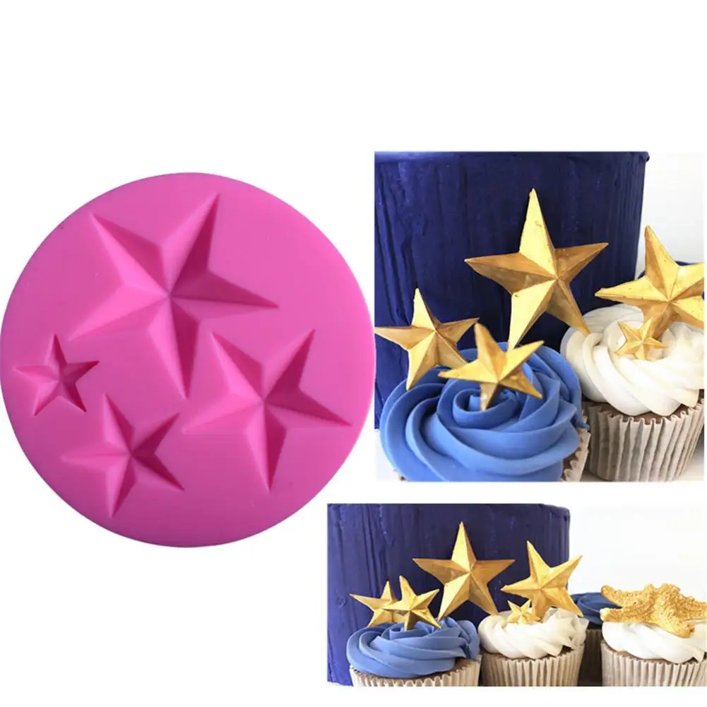 

3D Pentagram Shape Silicone Mold Kitchen Baking Tool for DIY Handmade Soap Fondant Pastry Dessert Bakeware Cake Decorating Tools