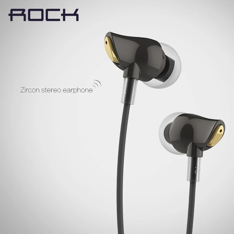 Оригинальные стерео наушники Rock Zircon 3 5 мм в ухо Nano с микрофоном для IPhone Samsung|in ear