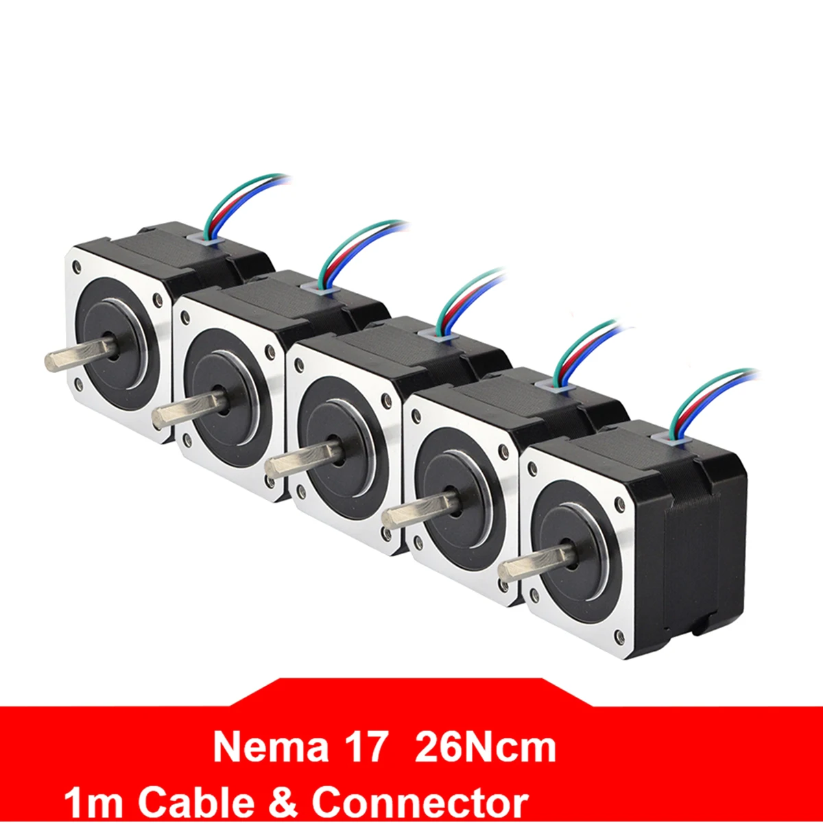 

Nema 17 Stepper Motor 37oz.in 12V 0.4A For CNC 3D Pinter Reprap Arduino