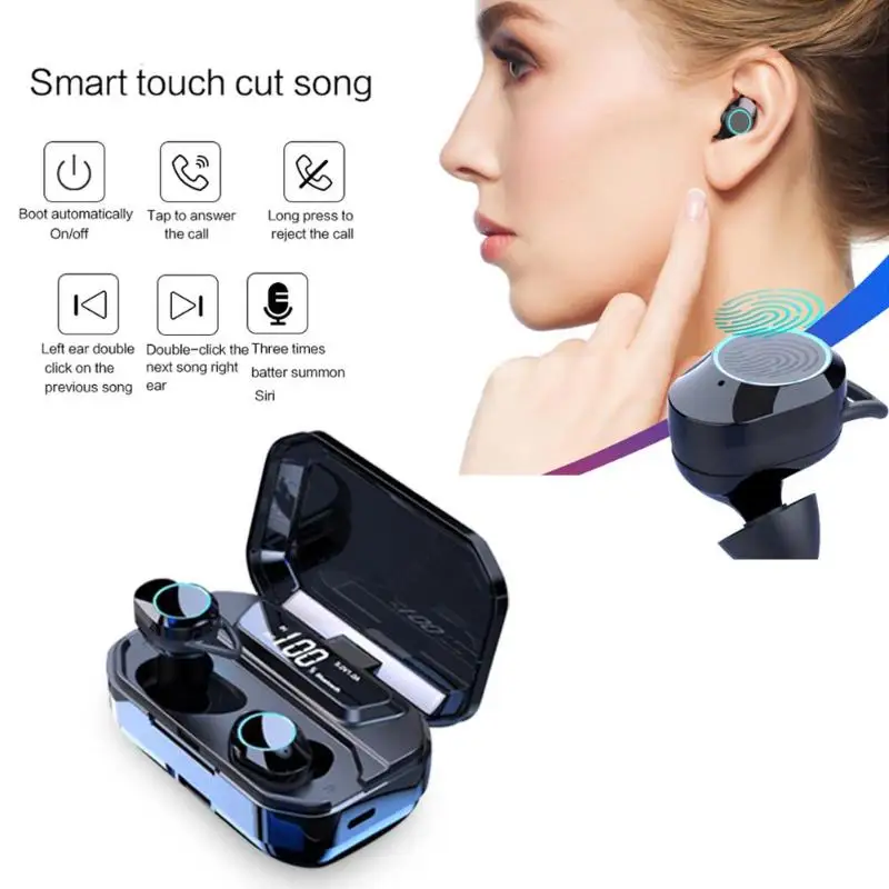 TWS G02 светодиодный дисплей Binaural Smart Bluetooth 5 0 беспроводная гарнитура громкой связи и
