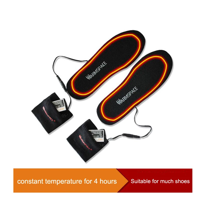 Стельки с электрическим подогревом, батарея, USB, зимняя обувь, ботинки, колодки, оранжевый пеноматериал, пены памяти, стельки с подогревом