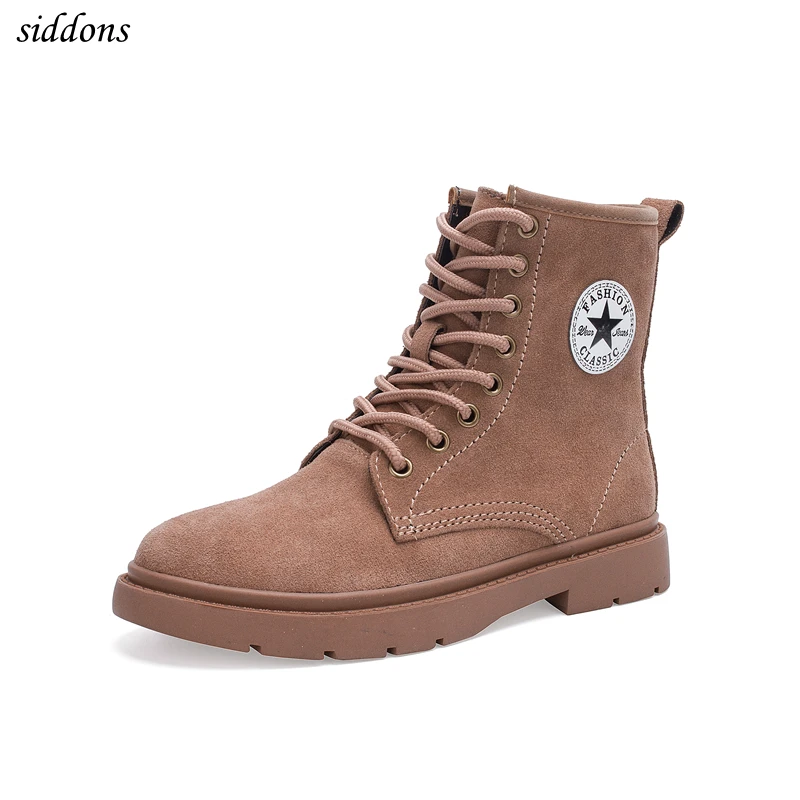 

Siddons 2018 shoes woman cow suede winter boots women genuine leather boots women black Ankle boots for Female zapatos de mujer