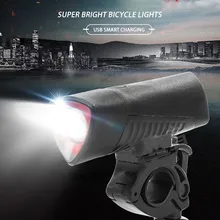 USB Charging Flashlight Spotlight Cycling Bike Lamp Horn Bell Bicycle Riding Waterproof Led Light Camping Overcharge Light
