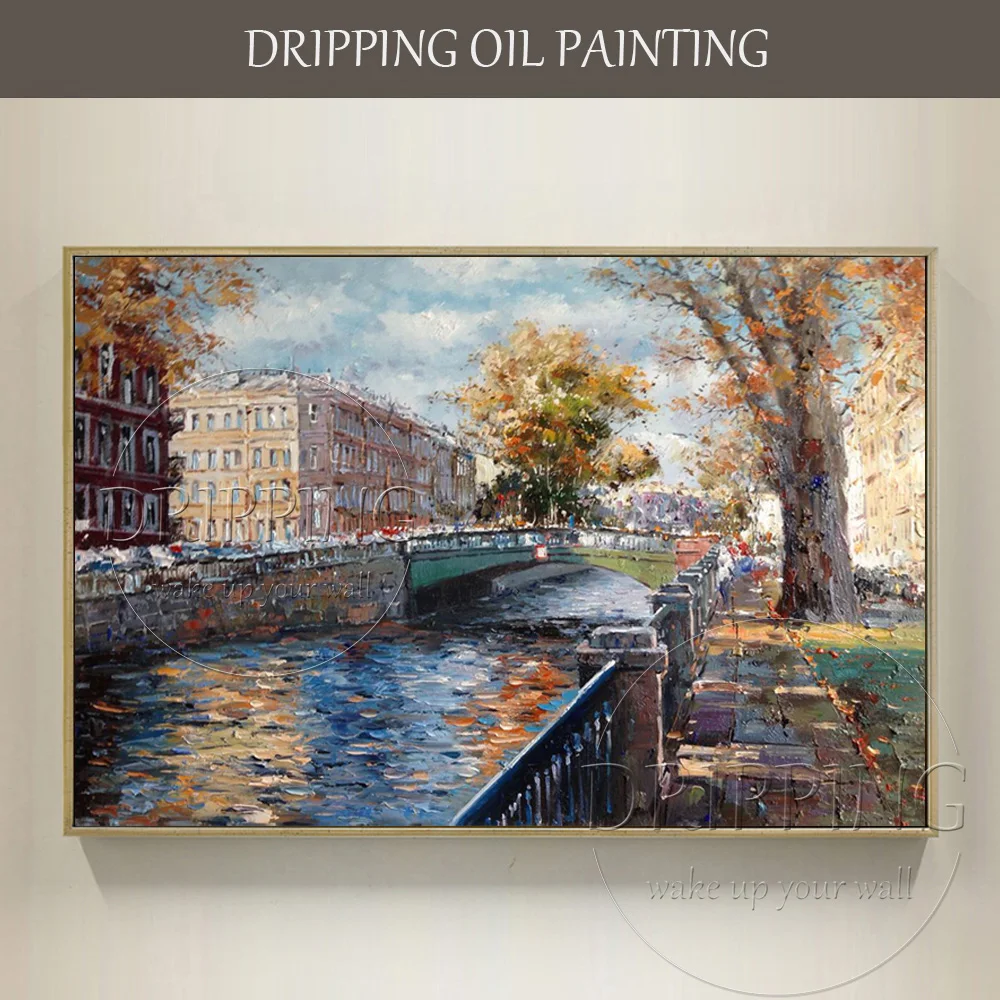 

Old Artist Hand-painted Abstract Style Knife Landscape Oil Painting on Canvas Thick Oil Painting Abstract Knife Palette Painting