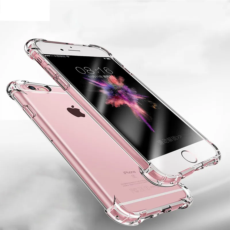 

Luxury Shockproof Bumper Transparent Silicone Phone Case For iPhone X XS XR XS Max 8 7 6 6S Plus 5 4 Clear protection Back Cover