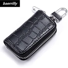 Крокодил Бренд Премиум масло воск натуральная кожа унисекс универсальные молнии ключницы держатели Топ Мода для женщин и мужчин ключницы