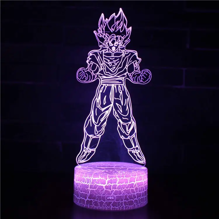 Dragon Ball Goku Strength bombes креативный настольный 3d светодиодный светильник для спальни декоративное освещение детские праздничные подарки ночник - Испускаемый цвет: 7 color change