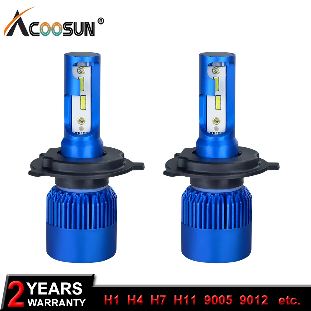 

AcooSun H4 Led Car Headlight H7 Led Bulbs H1 H8 H9 H11 HB4 HB3 9006 9005 CSP Chips 10000LM 72W 6500K 12V Car Light Auto Fog Lamp