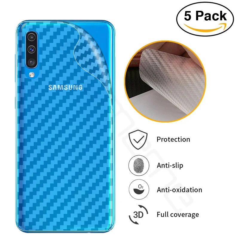 

3D Carbon Fiber Protective Back Film For Samsung Galaxy A10 A30 A50 Back Screen Protector Film Sticker For Galaxy A10 A30 A50
