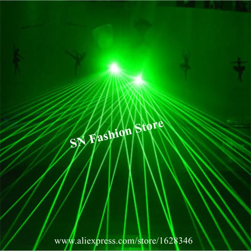 

JGP02 Green laser gloves 2pcs laser heads ballroom dance disco dj laser gloves party bar stage costumes wears >40laser beams