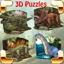 Подарок на год, Эра динозавров, 3D пазлы, модель динозавра, украшение, развивающие Обучающие игрушки, детская Семейная Игра, сделай сам, легко собрать