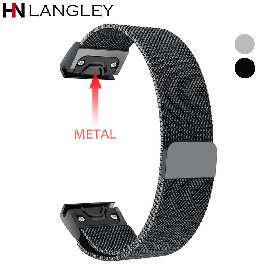 

Watchband for Garmin Fenix 3 / HR / 5X /5S Forerunner 935 Easy Quick Fit Milanese Release Band Magnet Strap Wrist Belt Bracelet