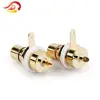 QYFANG-conector hembra RCA para chasis conector CMC, conector chapado en oro, Conector de 32mm, clavija de Audio, mampara, tuerca de ciclo blanca, copa de soldadura ► Foto 3/6