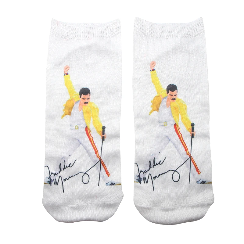 

DMLSKY Freddie Mercury Funny Socks Women Men Fashion 3D Printed Cotton Socks Cartoon Socks Novelty Socks M3330
