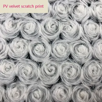 

Factory direct stock supply two-color pv velvet scraping brush flower printing imitation engraving circle rose rose plush fabric
