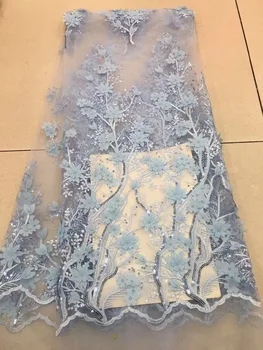 

5 yards high quality 3d flower with embroidered net tulle mesh lace J-1181 for wedding dress