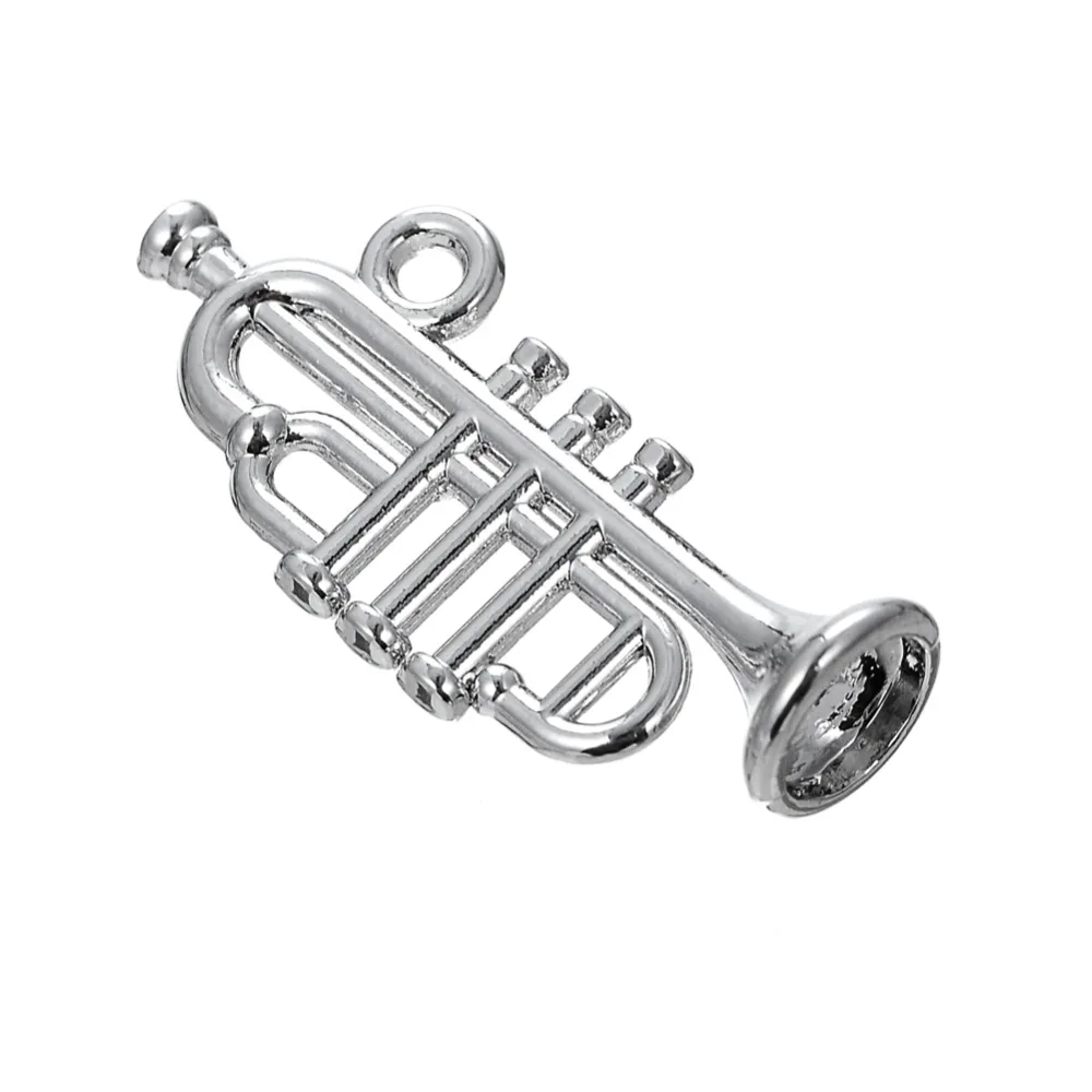 Teamer 20 шт./лот серебряный цвет музыкальный инструмент подвеска в форме трубы DIY фурнитура Аксессуары для ожерелья браслет серьги изготовление