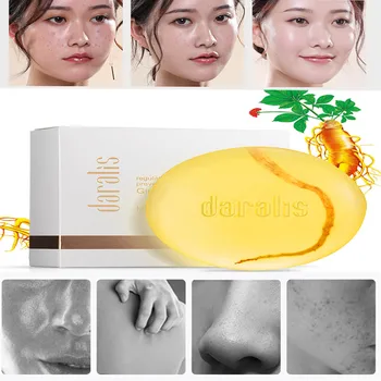 

Soap Ginseng Soap Cleaner Removal Pimple Fragrant foam Goat Natural plant Milk Moisturizing Soap Skin Care 100g Dropshipping