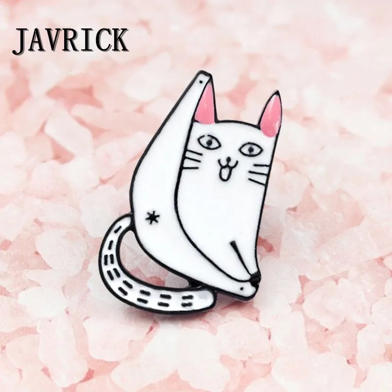 

JAVRICK Cat Brooch Kitten Creative Personality White Decoration Gifts Ornament Icons Pins