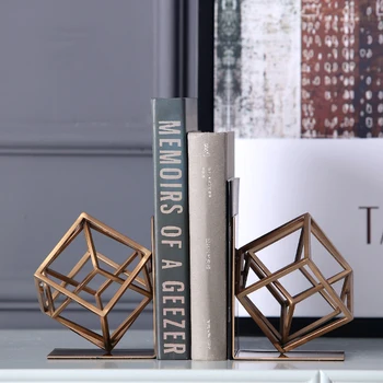 

Creative Geometric Three Dimensional Hollow Square Antler Bookend Modern Statue Home Decoration Crafts Study Room Objects Office