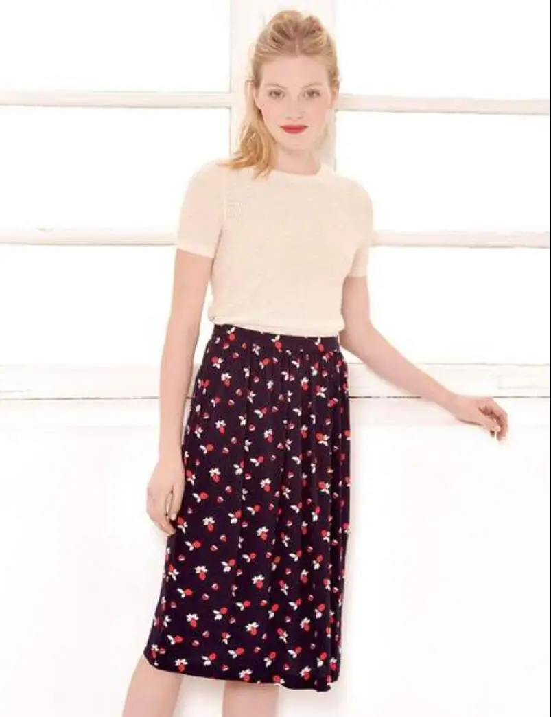 

Jupe Toka 100% Crep Viscose Midi Skirt with Buttons Two Pockets