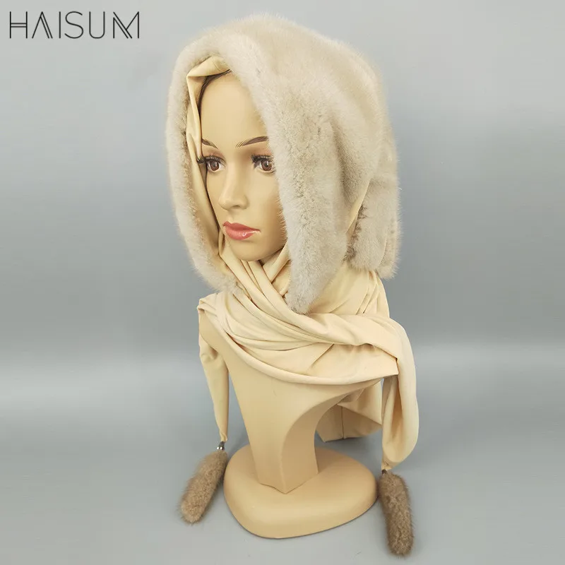 

2018 new winter mink fur noble mink fur hat fashion scarf hat MZ34
