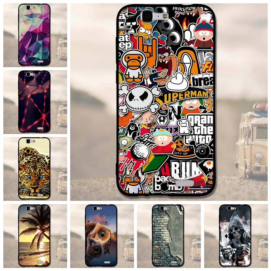

for Huawei Ascend G7 Case Soft TPU G 7 C199 for Huawei C199 G7 5.5'' Black Silicon Ultra Thin Mobile Phone Back Cover Funda