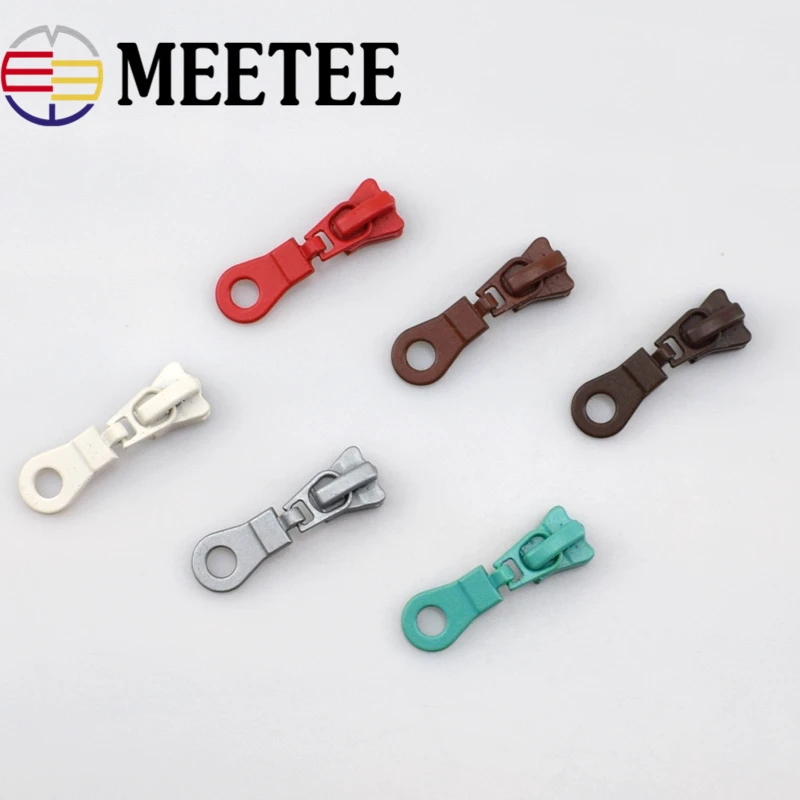 10pcs Meetee 5# Zipper Head for Resin Zip Pulerl Slider DIY Sewing Garment Home Clothes Bag Repair Kit DIYCraft Accessories F2 4|zipper pull|zipper