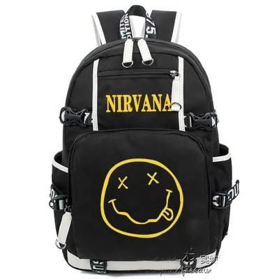 

New NIRVANA Backpack Cosplay Canvas Luminous Schoolbag Cartton Bags