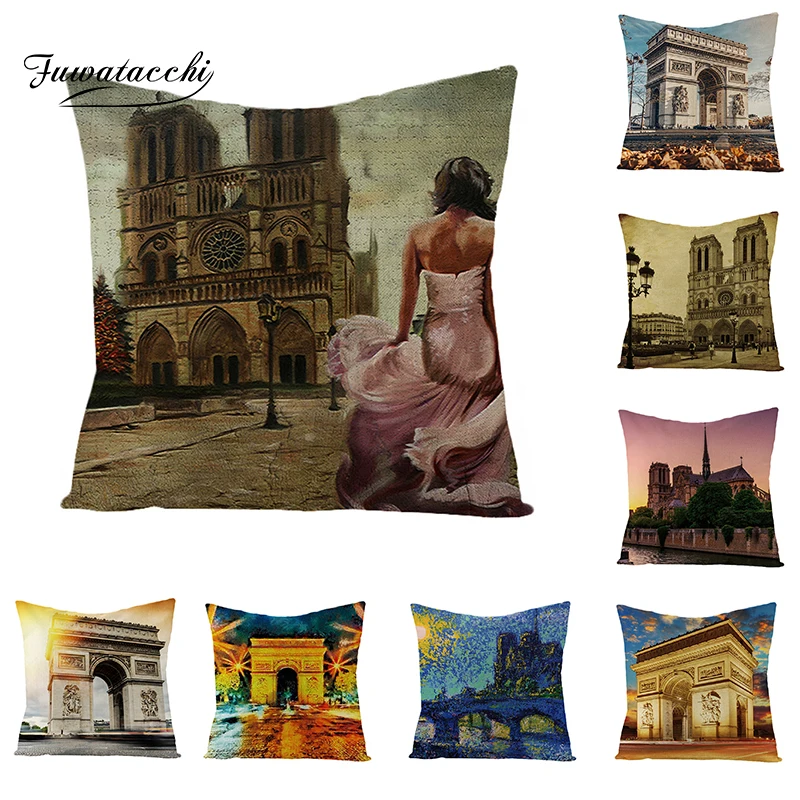 

Fuwatacchi Famous Tourist Sites Cushion Cover Beautiful View England Ancient Castle Throw Pillow Cover Dawn Dusk View Pillowcase