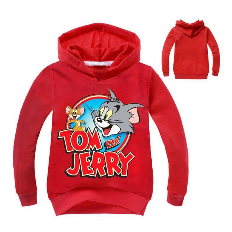 Boys Girls Tom and Jerry Kids Spring Fall T-shirt Long Sleeve Casual Costumes