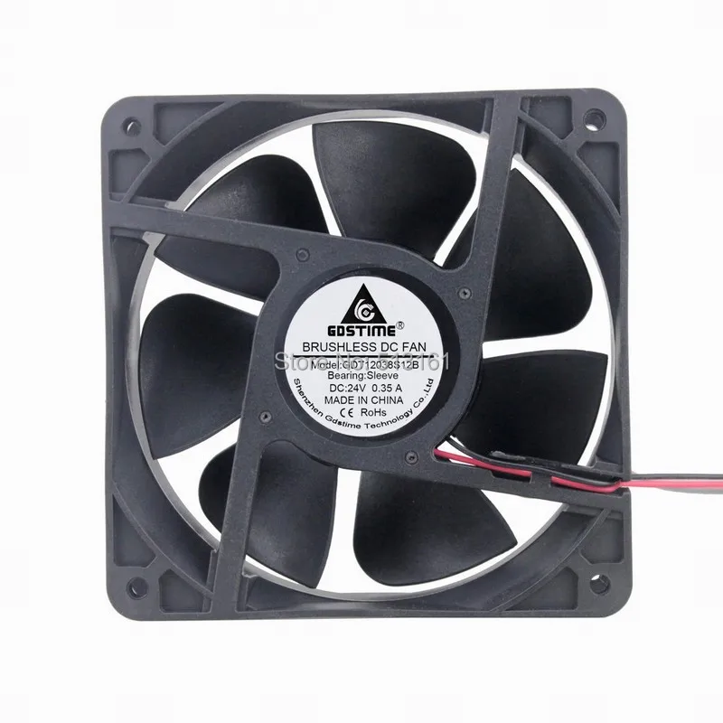 

Gdstime Computer Server Case 12038 2Pin 120x120x38mm 120mm DC 24V Cooling Fan Radiator