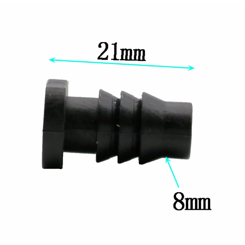 ERUYN 100 Uds tapón de Manguera de jardín Sello de Agua Final 4//7 Conectores de Extremo de Manguera tapón de riego jardín púas Accesorios de riego por Goteo Negro