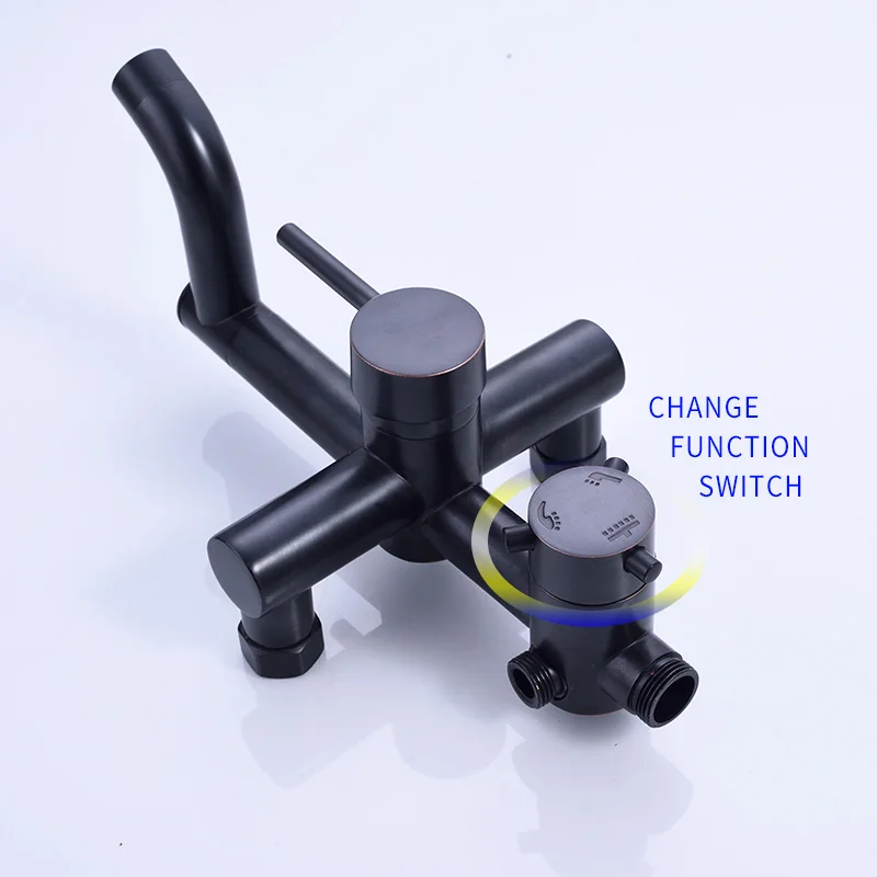 Bathroom Black Rain Brass Shower Faucets Single Holder Dual Control Cold and Hot Thermostatic Contemporary Shower Set 88315