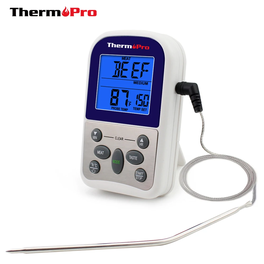 Thermopro termómetro Digital TP10S para horno, medidor de temperatura LCD  para carne, barbacoa, herramienta de cocina|oven thermometer|food probeoven  thermometer timer - AliExpress