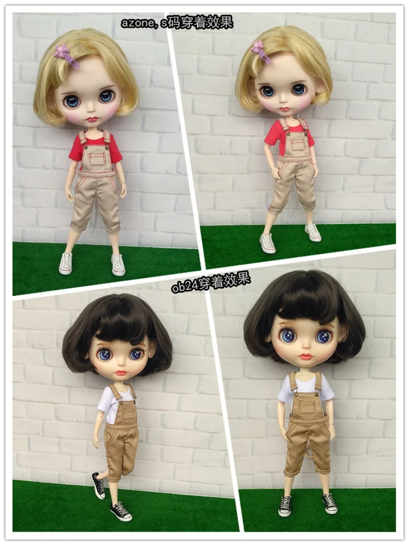Новая Одежда для куклы Blyth модная короткая футболка/комбинезон комбинезон 1/6