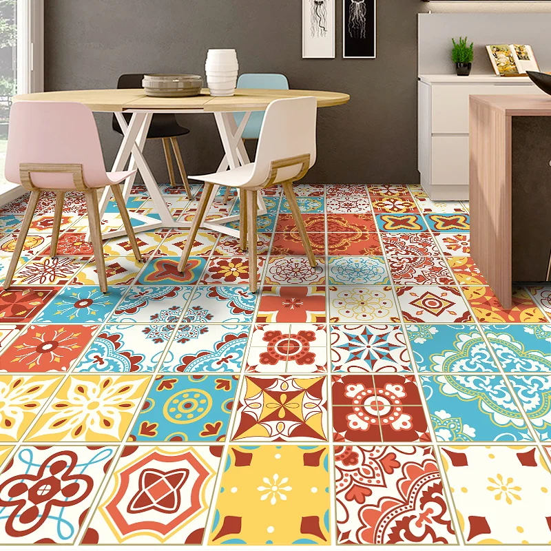 

Bathroom Tile Non-slip Waterproof Floor Stickers Kitchen Tile Kitchen Room Decor Wear-resistant Stickers Self-adhesive Wallpaper