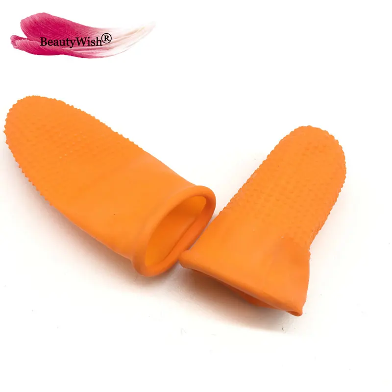 10pcs Safety Latex Heat Insulation Finger Protector Cots/Shields Antislip Antistatic Finger Tip for Keratin Hair Extensions