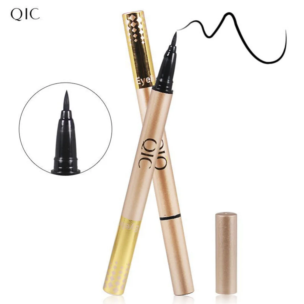 QIC Brand New Black Waterproof Liquid Eyeliner Pencil Long Lasting Smooth Eye Liner Pen Beauty Make Up Tool Eye Marker Cosmetics