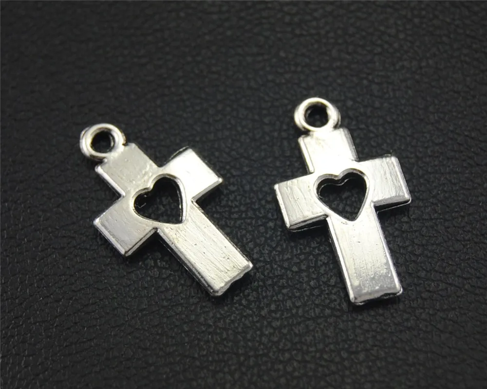 50 шт. серебряные браслеты и ожерелья 16x8 мм|charm pendant diy|cross charm pendantcharm |