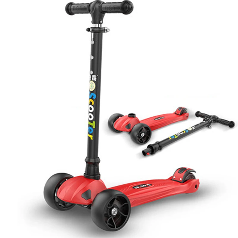 Children scooter 3 rounds boy yo car 2-6-7-8-10 years old four round girls baby beginners paddle