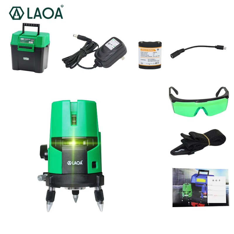 

LAOA Li-ion 2/3/5 Laser-line Level Red/Green Lines Gradienter 360 Degree Lazer Levels