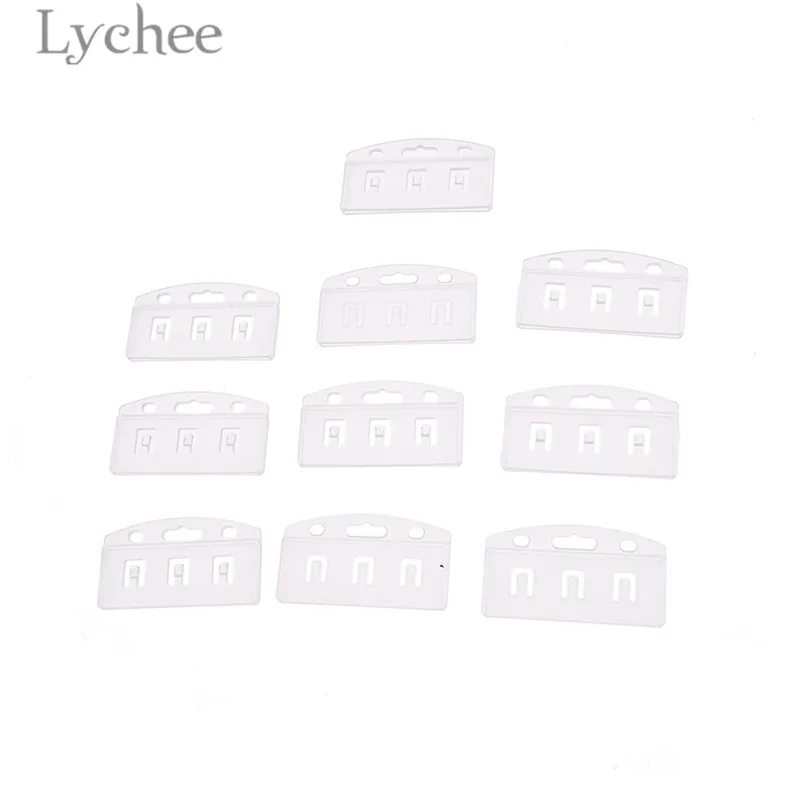 Lychee Life 10 шт. прозрачный наполовину ID держатель для карт s пластиковый портативный кредитный держатель для карт принадлежности для хранения путешествий аксессуары