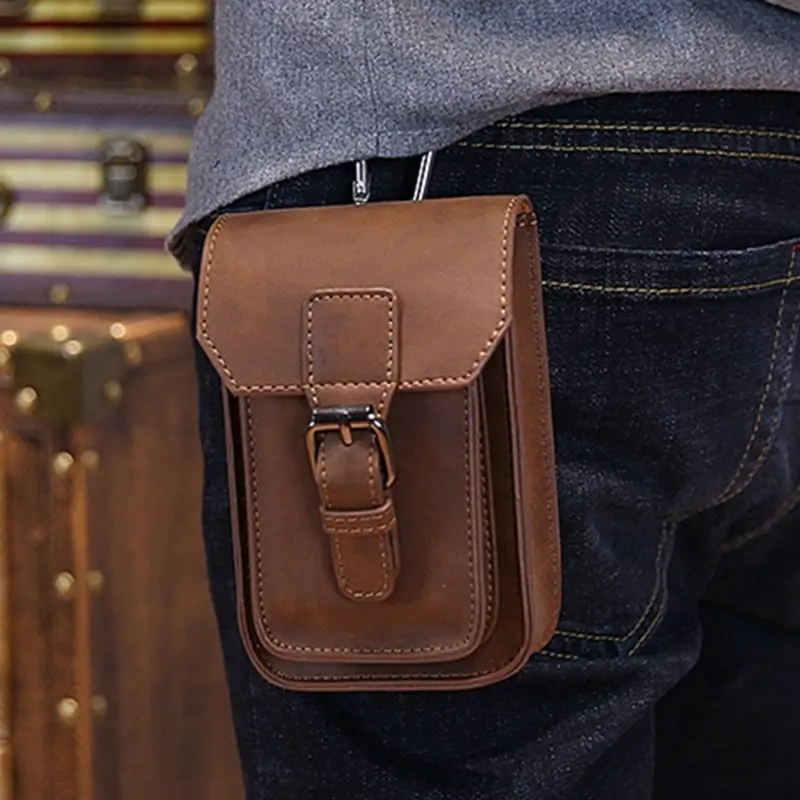 

Brown Waiter PU Waist Bag Waitress Holster Wallet Barber Hairdresser Bartender Tool Pouch for Cafe Bar Restaurant Bistro B24