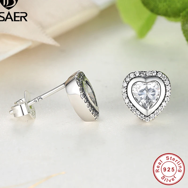 925 Sterling Silver Dazzling Rose Gold Women Stud Earrings Ladies Fashion Jewelry Gift For Lover