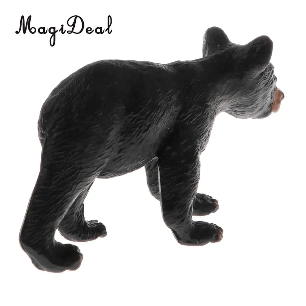 MagiDeal Plastic Animal Model Black Bear Figure Figurine Bonsai Shelf Display Decorations