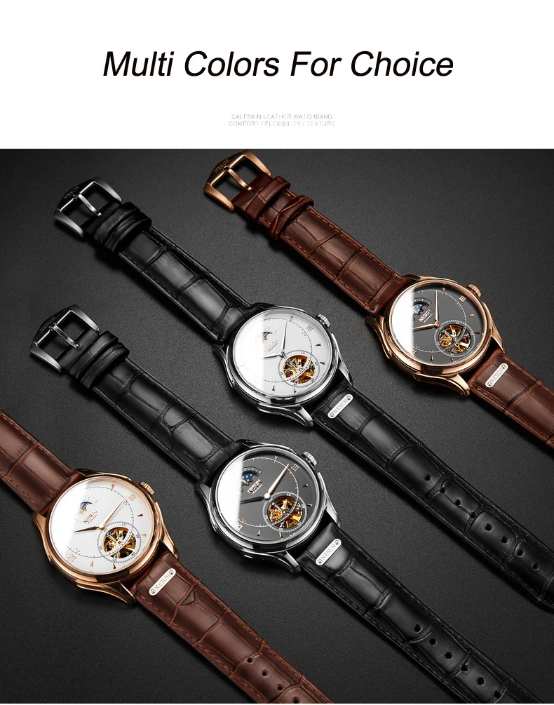 Люксовый бренд NESUN полые турбийон мужские часы с фазой Луны деловые автоматические механические мужские наручные часы водонепроницаемые мужские часы