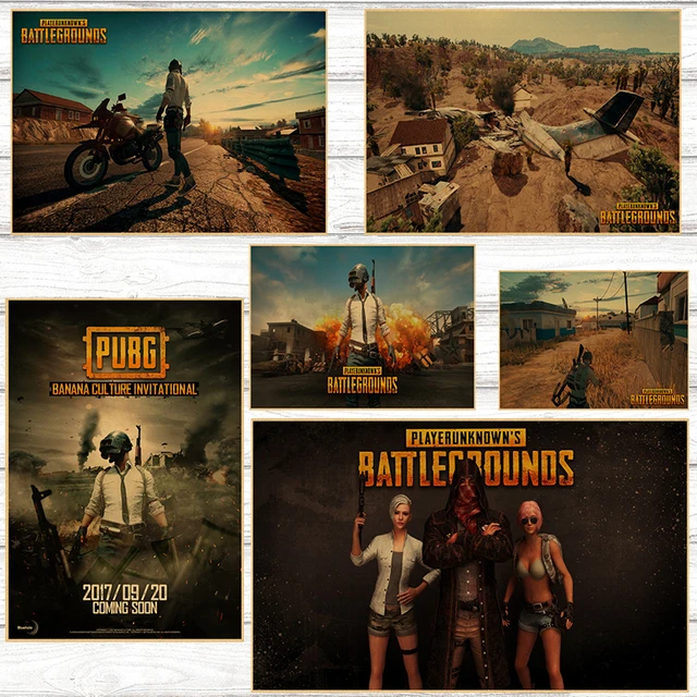 Best Quality Vintage PLAYERUNKNOWN S BATTLEGROUNDS Kraft Paper Game Poster Bar Cafe Living Room Dining room Wall Decorative Paintings Best Quality Vintage PLAYERUNKNOWN S BATTLEGROUNDS Kraft Paper Game Poster Bar Cafe Living Room Dining room Wall Decorative Paintings